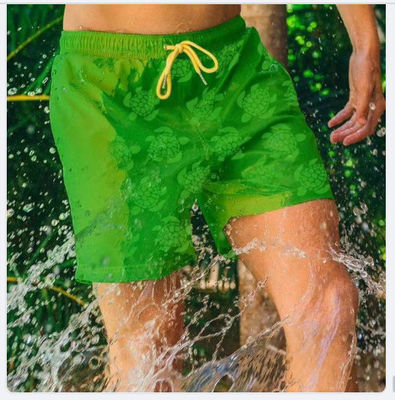 100%ポリエステル スウェード 桃の皮の布 水露の花のビーチパンツ